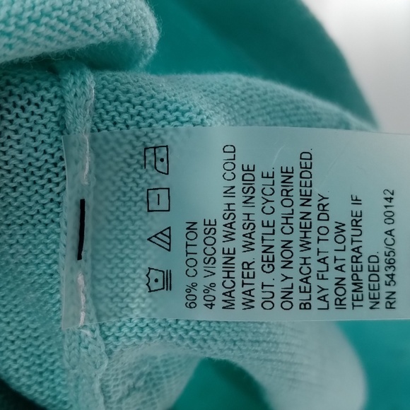 Allison Daley sweater swiss dot small petite SP green elbow sleeve lightweight - Picture 4 of 5